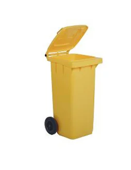 Bidone Carrellato per Raccolta Differenziata Mobil Plastic - 48x55x93 cm - 120 Litri - 1/120/5-GIA (Giallo)