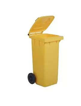 Bidone Carrellato per Raccolta Differenziata Mobil Plastic - 48x55x93 cm - 120 Litri - 1/120/5-GIA (Giallo)