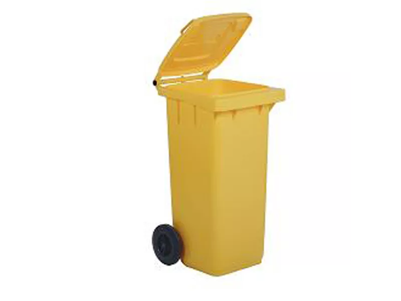 Bidone Carrellato per Raccolta Differenziata Mobil Plastic - 48x55x93 cm - 120 Litri - 1/120/5-GIA (Giallo)