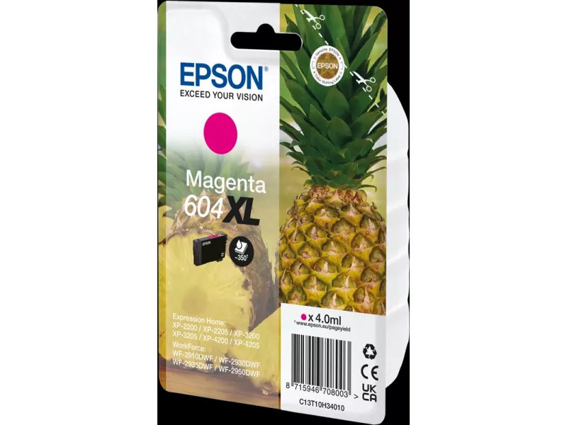 Cartuccia Originale Epson T10H340 604XL (Magenta 350 pagine)