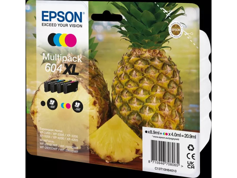 Multipack Cartucce Originali Epson T10H640 604XL (Nero e Colori XL Conf. 4)
