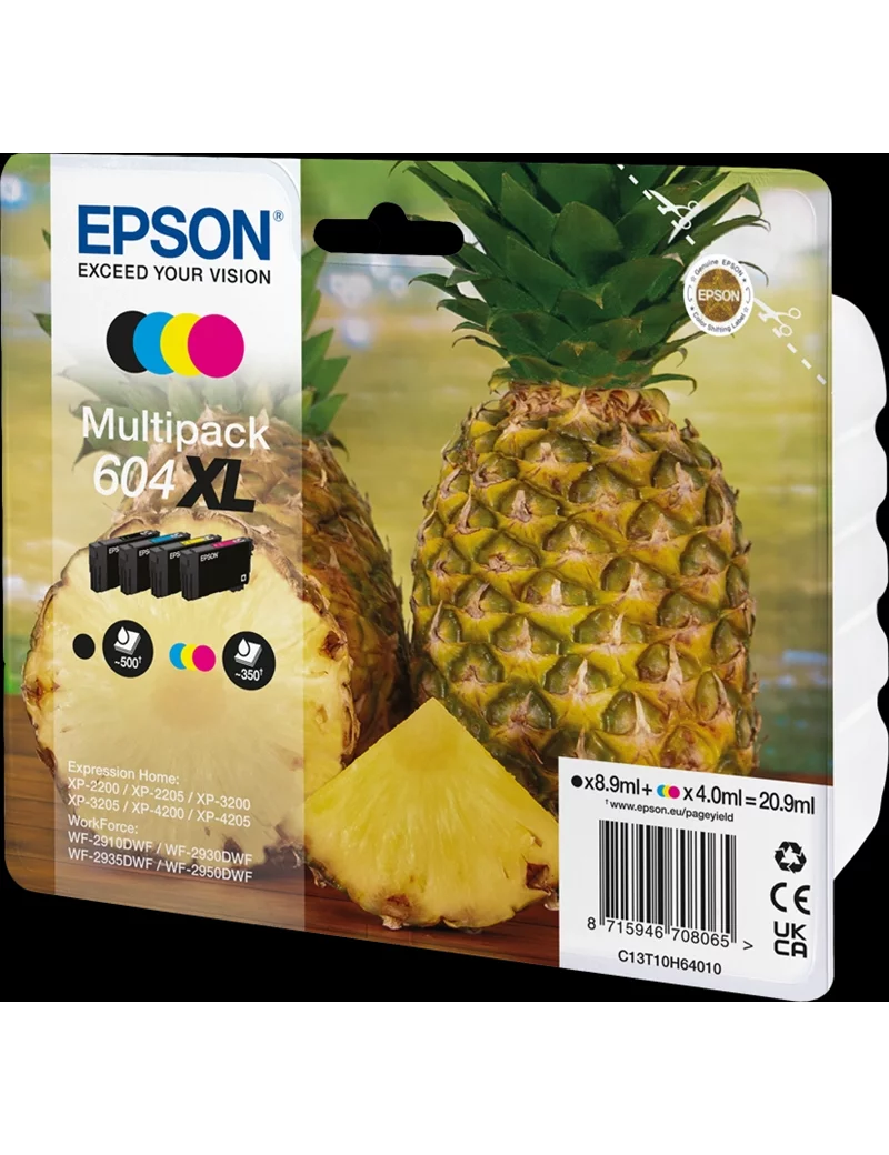 Multipack Cartucce Originali Epson T10H640 604XL (Nero e Colori XL Conf. 4) Multipack Cartucce Originali Epson T10H640 604XL (Nero e Colori XL Conf. 4)