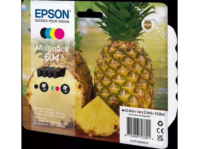 Multipack Cartucce Originali Epson T10G640 604 (Nero e Colori Conf. 4) Multipack Cartucce Originali Epson T10G640 604 (Nero e Colori Conf. 4)