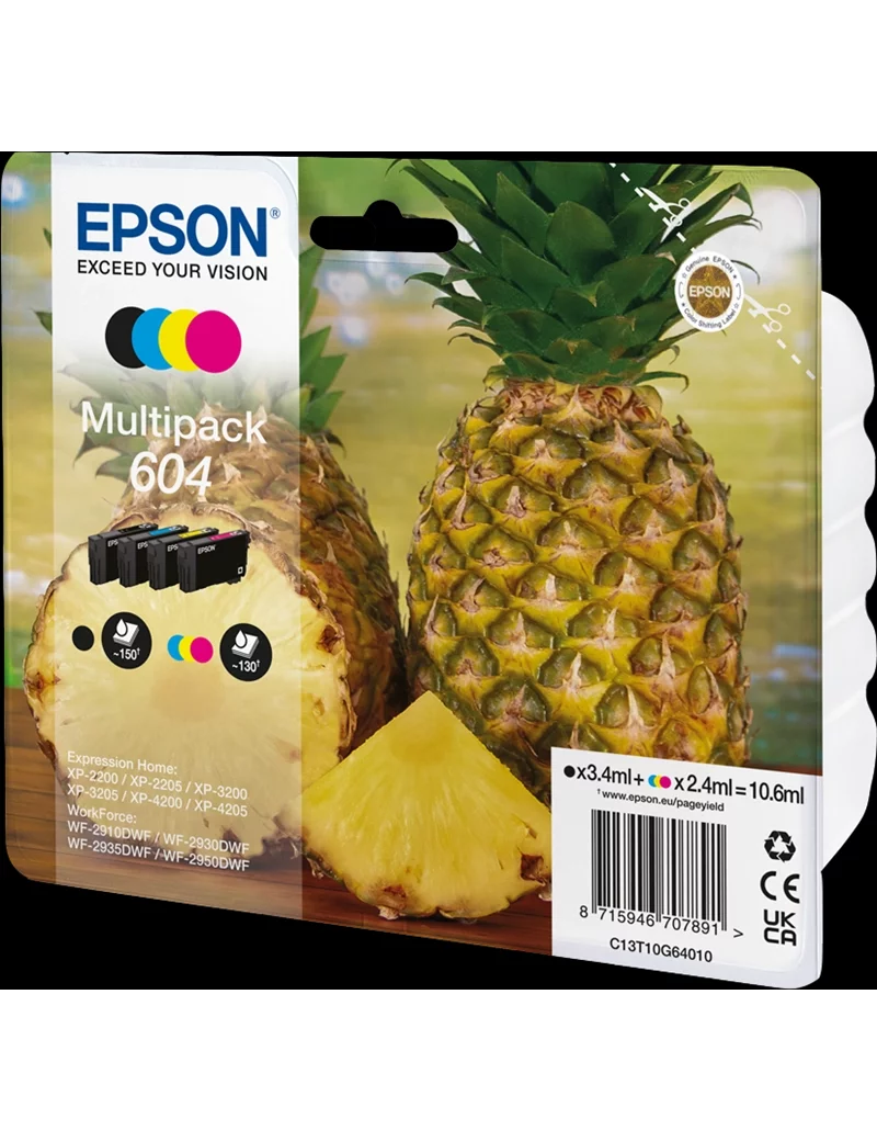 Multipack Cartucce Originali Epson T10G640 604 (Nero e Colori Conf. 4) Multipack Cartucce Originali Epson T10G640 604 (Nero e Colori Conf. 4)