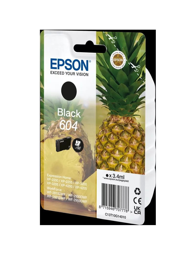 Cartuccia Originale Epson T10G140 604 (Nero 150 pagine)