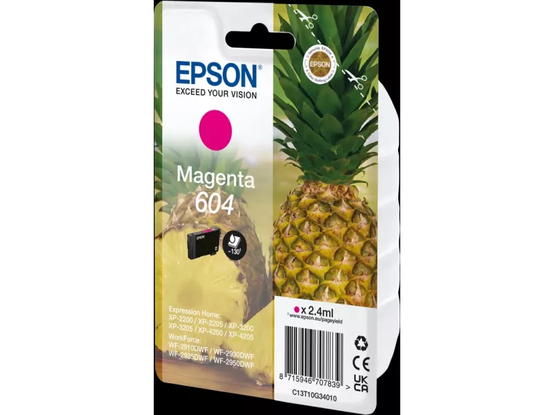 Cartuccia Originale Epson T10G340 604 (Magenta 130 pagine)