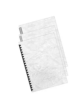 Copertine in Cartoncino per Rilegatura Fellowes - A4 Goffrata Similpelle - 5370104 (Bianco Conf. 100)