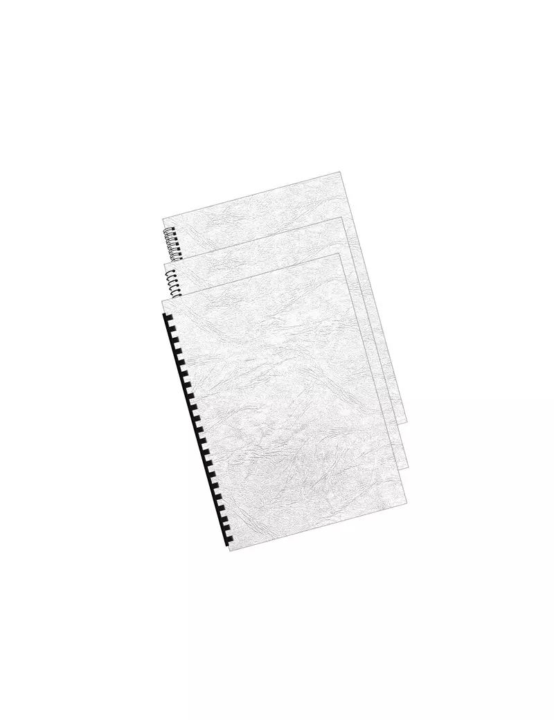 Copertine in Cartoncino per Rilegatura Fellowes - A4 Goffrata Similpelle - 5370104 (Bianco Conf. 100)