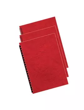 Copertine in Cartoncino per Rilegatura Fellowes - A4 Goffrata Similpelle - 5370305 (Rosso Conf. 100)