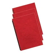 Copertine in Cartoncino per Rilegatura Fellowes - A4 Goffrata Similpelle - 5370305 (Rosso Conf. 100)