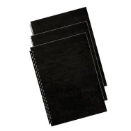 Copertine in Cartoncino per Rilegatura Fellowes - A4 Goffrata Similpelle - 5370405 (Nero Conf. 100)
