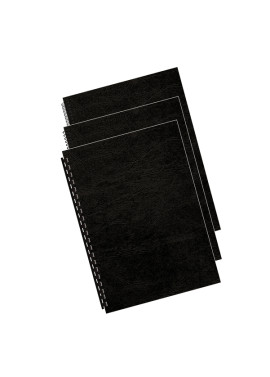 Copertine in Cartoncino per Rilegatura Fellowes - A4 Goffrata Similpelle - 5370405 (Nero Conf. 100)