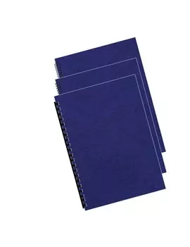 Copertine in Cartoncino per Rilegatura Fellowes - A4 Goffrata Similpelle - 5371305 (Royal Blu Conf. 100)