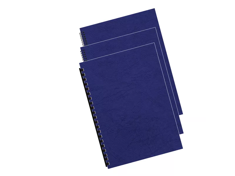 Copertine in Cartoncino per Rilegatura Fellowes - A4 Goffrata Similpelle - 5371305 (Royal Blu Conf. 100)