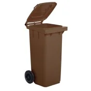 Bidone Carrellato per Raccolta Differenziata Mobil Plastic - 48x55x93 cm - 120 Litri - 1/120/5-BRB (Marrone)