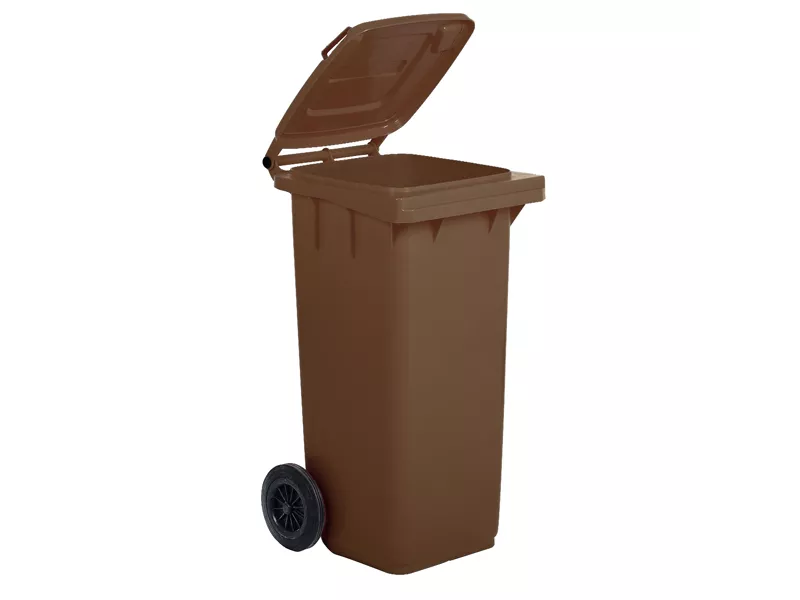 Bidone Carrellato per Raccolta Differenziata Mobil Plastic - 48x55x93 cm - 120 Litri - 1/120/5-BRB (Marrone)