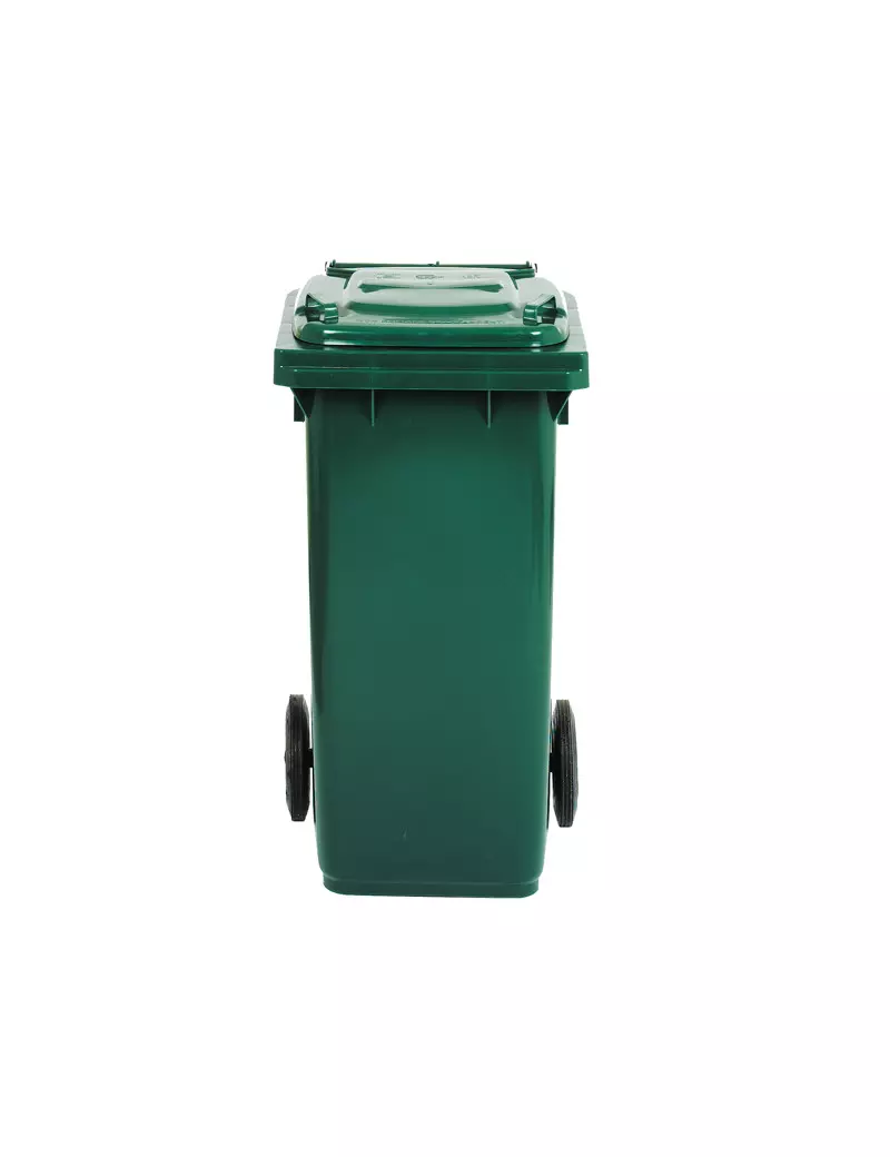 Bidone Carrellato per Raccolta Differenziata Mobil Plastic - 48x55x93 cm - 120 Litri - 1/120/5-VES (Verde Scuro)