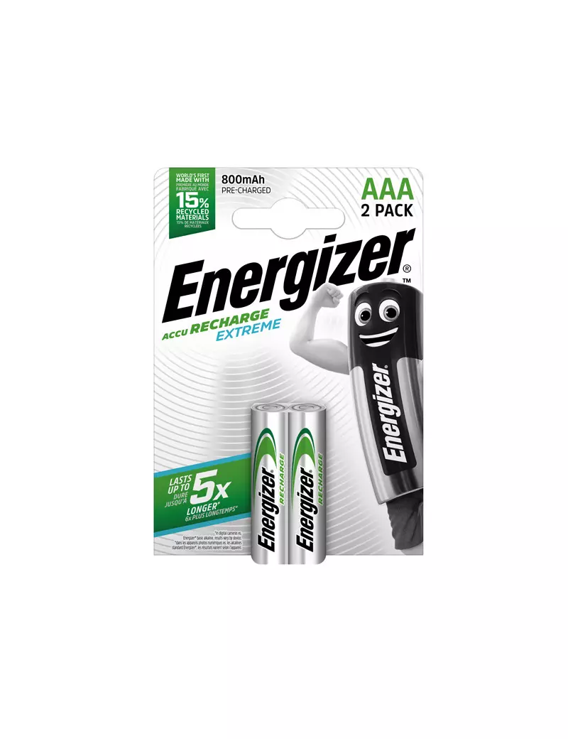 Pile Ricaricabili Extreme Energizer - Ministilo AAA - E300849300 (Conf. 2) Pile Ricaricabili Extreme Energizer - Ministilo AAA - E300849300 (Conf. 2)
