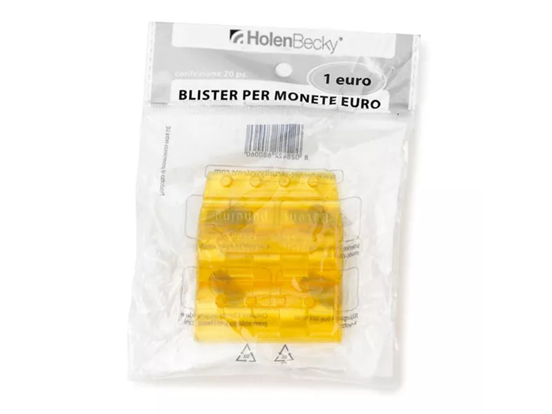 Blister in Plastica per Monete Holenbecky - 1 Euro - 25 Monete - 8006/20 (Giallo Conf. 20)