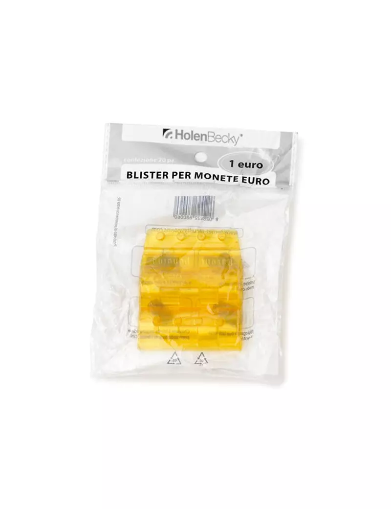 Blister in Plastica per Monete Holenbecky - 1 Euro - 25 Monete - 8006/20 (Giallo Conf. 20)