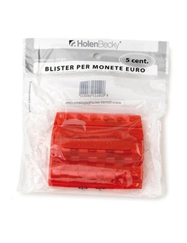 Blister in Plastica per Monete Holenbecky - 5 Centesimi - 50 Monete - 8002/20 (Rosso Conf. 20)