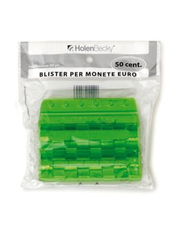 Blister in Plastica per Monete Holenbecky - 50 Centesimi - 40 Monete - 8005/20 (Verde Conf. 20)