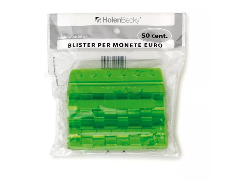 Blister in Plastica per Monete Holenbecky - 50 Centesimi - 40 Monete - 8005/20 (Verde Conf. 20)