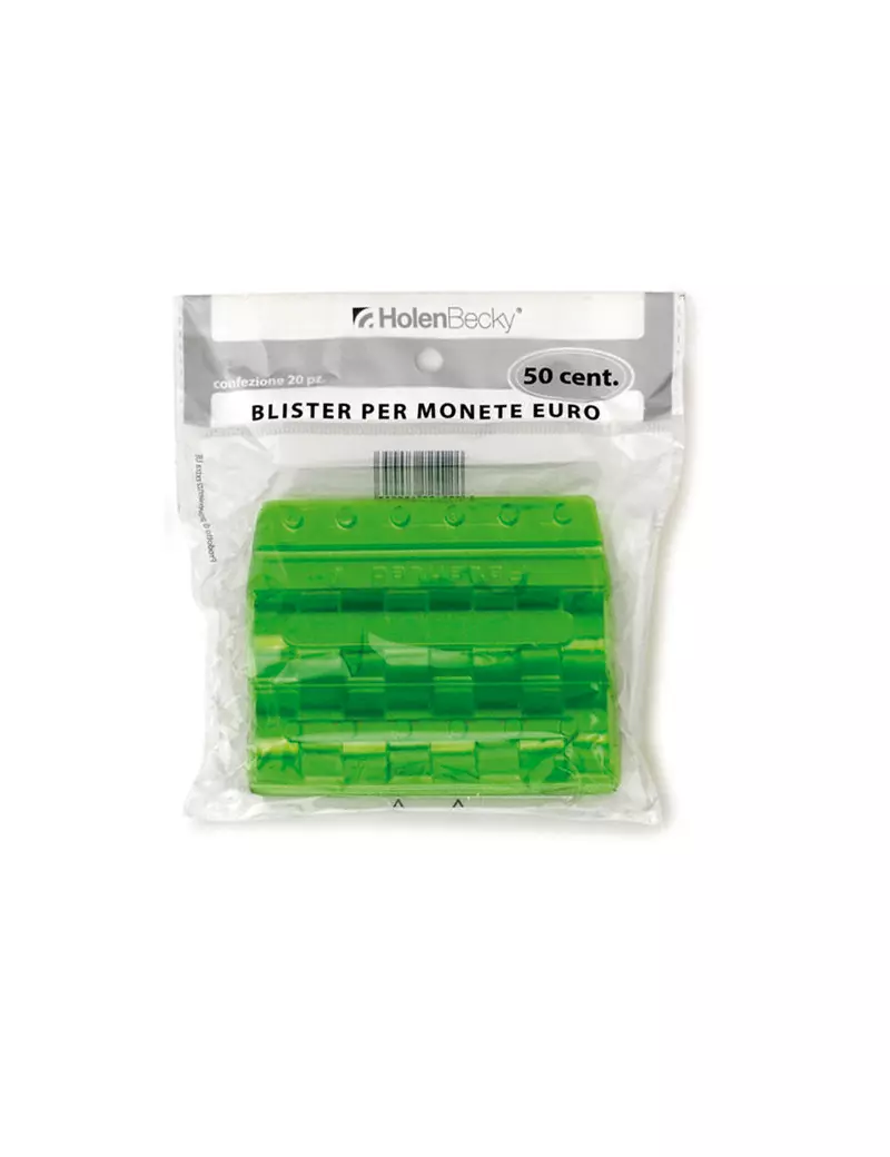 Blister in Plastica per Monete Holenbecky - 50 Centesimi - 40 Monete - 8005/20 (Verde Conf. 20)