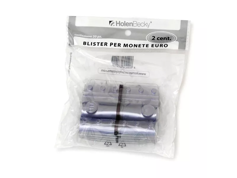 Blister in Plastica per Monete Holenbecky - 2 Centesimi - 50 Monete - 8001/20 (Grigio Conf. 20)