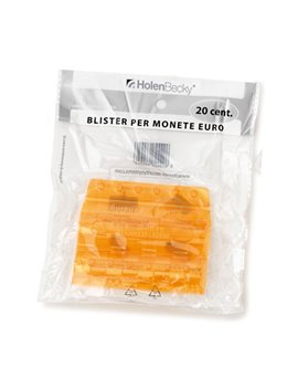 Blister in Plastica per Monete Holenbecky - 20 Centesimi - 40 Monete - 8004/20 (Arancione Conf. 20)