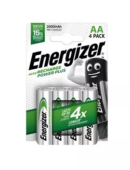 Pile Ricaricabili Power Plus Energizer - Stilo AA - E300850400 (Conf. 4)