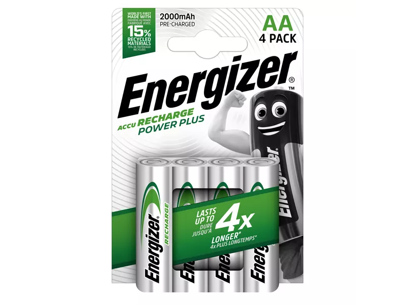 Pile Ricaricabili Power Plus Energizer - Stilo AA - E300850400 (Conf. 4)