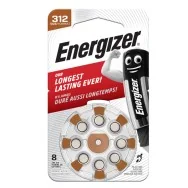Pila Specialistica per Apparecchi Acustici 312 Zinc Air Energizer - E301431800 (Conf. 8)