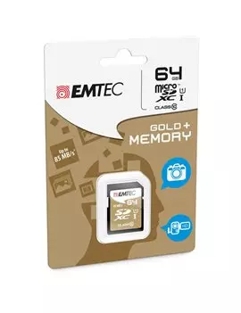 SD Memory Card Emtec - SDXC Class 10 Gold Plus - 64 GB - EMTSD64GXC10GP