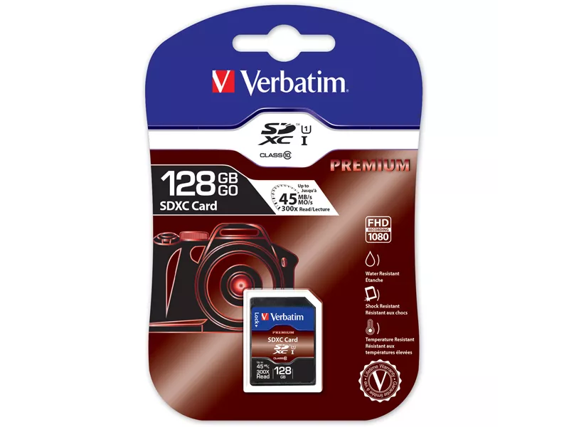SD Memory Card Verbatim - SDXC Class 10 - 128 GB - 44025