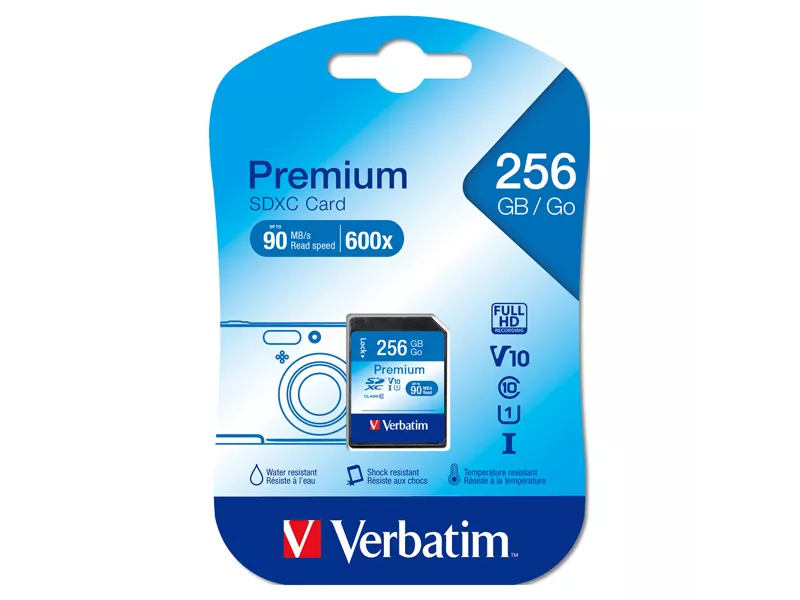 SD Memory Card Verbatim - SDXC Class 10 - 256 GB - 44026 SD Memory Card Verbatim - SDXC Class 10 - 256 GB - 44026