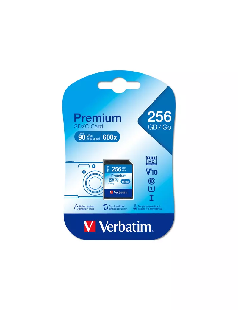 SD Memory Card Verbatim - SDXC Class 10 - 256 GB - 44026 SD Memory Card Verbatim - SDXC Class 10 - 256 GB - 44026