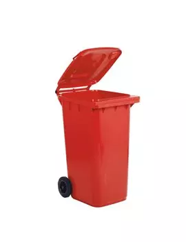 Bidone Carrellato per Raccolta Differenziata Mobil Plastic - 58x73x107 cm - 240 Litri - 1/240/5-ROB (Rosso)