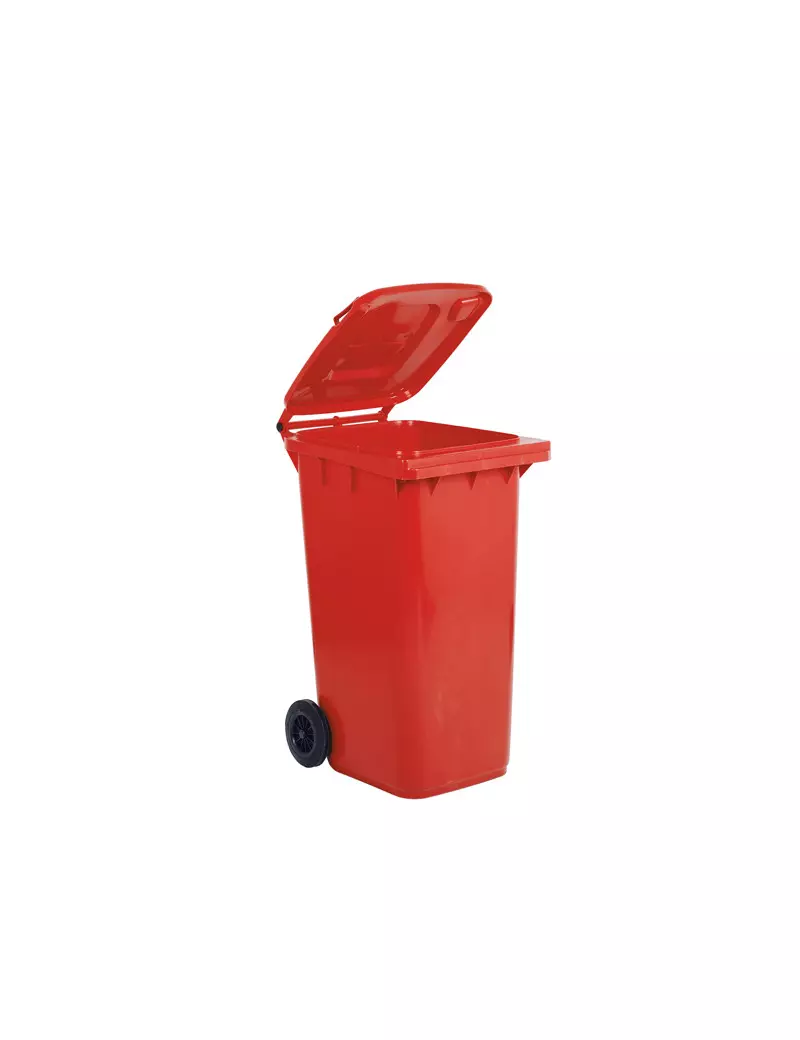 Bidone Carrellato per Raccolta Differenziata Mobil Plastic - 58x73x107 cm - 240 Litri - 1/240/5-ROB (Rosso)
