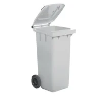 Bidone Carrellato per Raccolta Differenziata Mobil Plastic - 58x73x107 cm - 240 Litri - 1/240/5-BIL (Bianco)