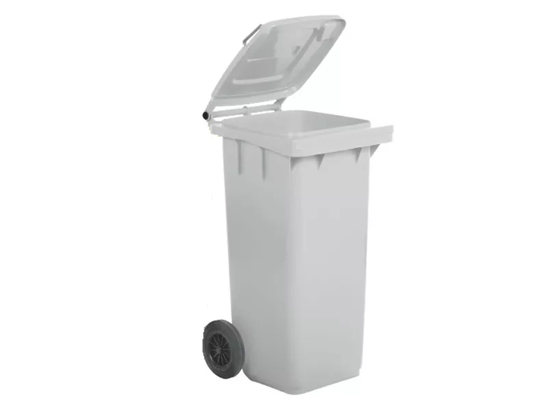 Bidone Carrellato per Raccolta Differenziata Mobil Plastic - 58x73x107 cm - 240 Litri - 1/240/5-BIL (Bianco)