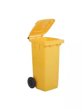 Bidone Carrellato per Raccolta Differenziata Mobil Plastic - 58x73x107 cm - 240 Litri - 1/240/5-GIA (Giallo)