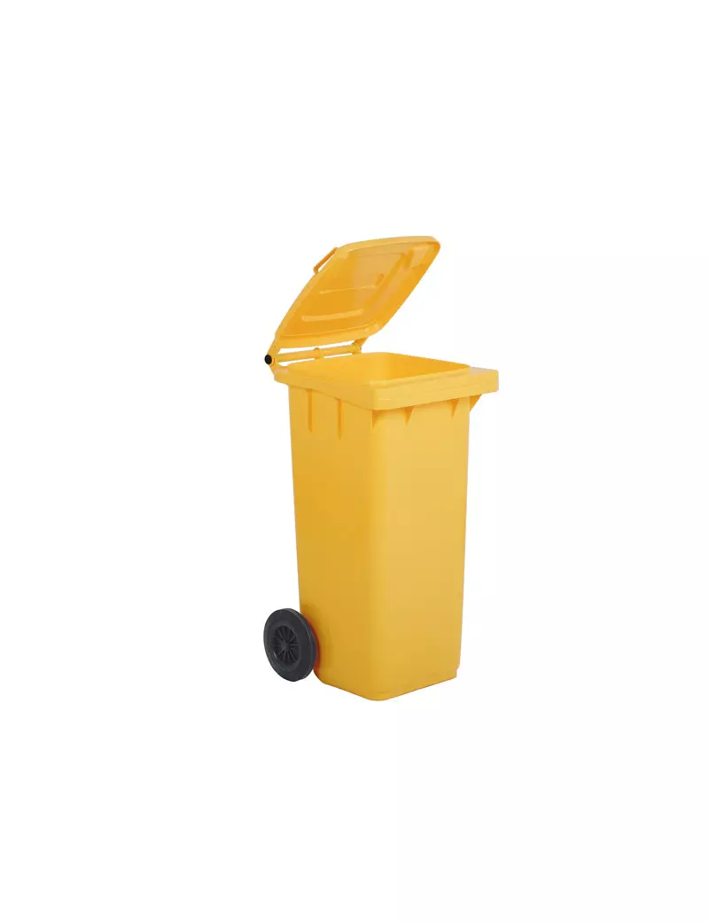 Bidone Carrellato per Raccolta Differenziata Mobil Plastic - 58x73x107 cm - 240 Litri - 1/240/5-GIA (Giallo)