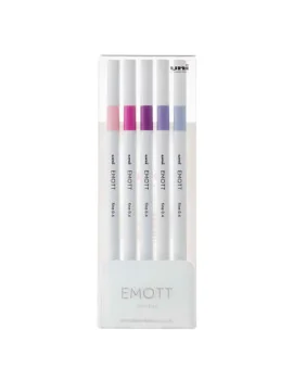 Fineliner Emott Uni-Ball - 0,4 mm - M-PEM-SY-5C7 (Assortiti Floral Conf. 5)