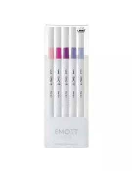 Fineliner Emott Uni-Ball - 0,4 mm - M-PEM-SY-5C7 (Assortiti Floral Conf. 5)