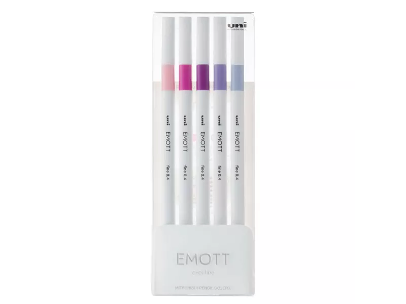 Fineliner Emott Uni-Ball - 0,4 mm - M-PEM-SY-5C7 (Assortiti Floral Conf. 5)