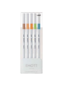 Fineliner Emott Uni-Ball - 0,4 mm - M-PEM-SY-5C6 (Assortiti Nature Conf. 5)