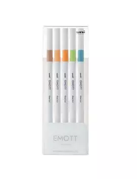 Fineliner Emott Uni-Ball - 0,4 mm - M-PEM-SY-5C6 (Assortiti Nature Conf. 5)