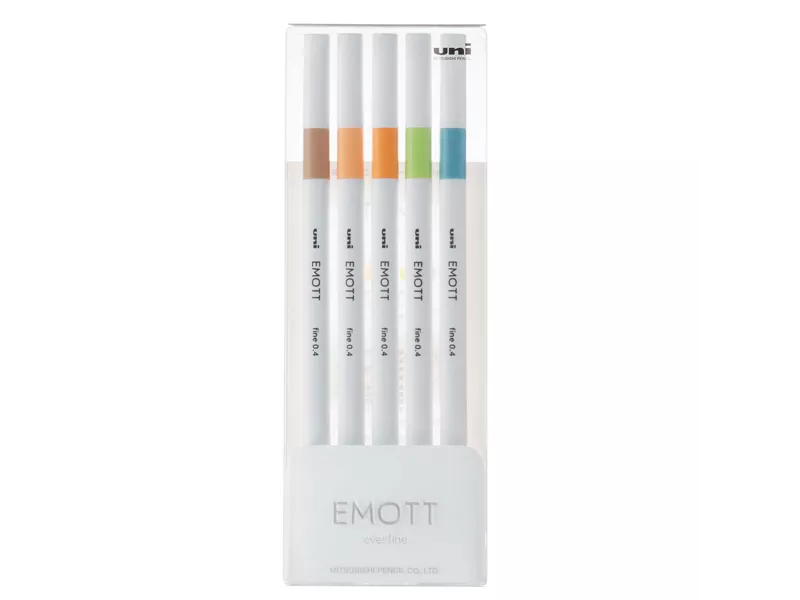 Fineliner Emott Uni-Ball - 0,4 mm - M-PEM-SY-5C6 (Assortiti Nature Conf. 5)