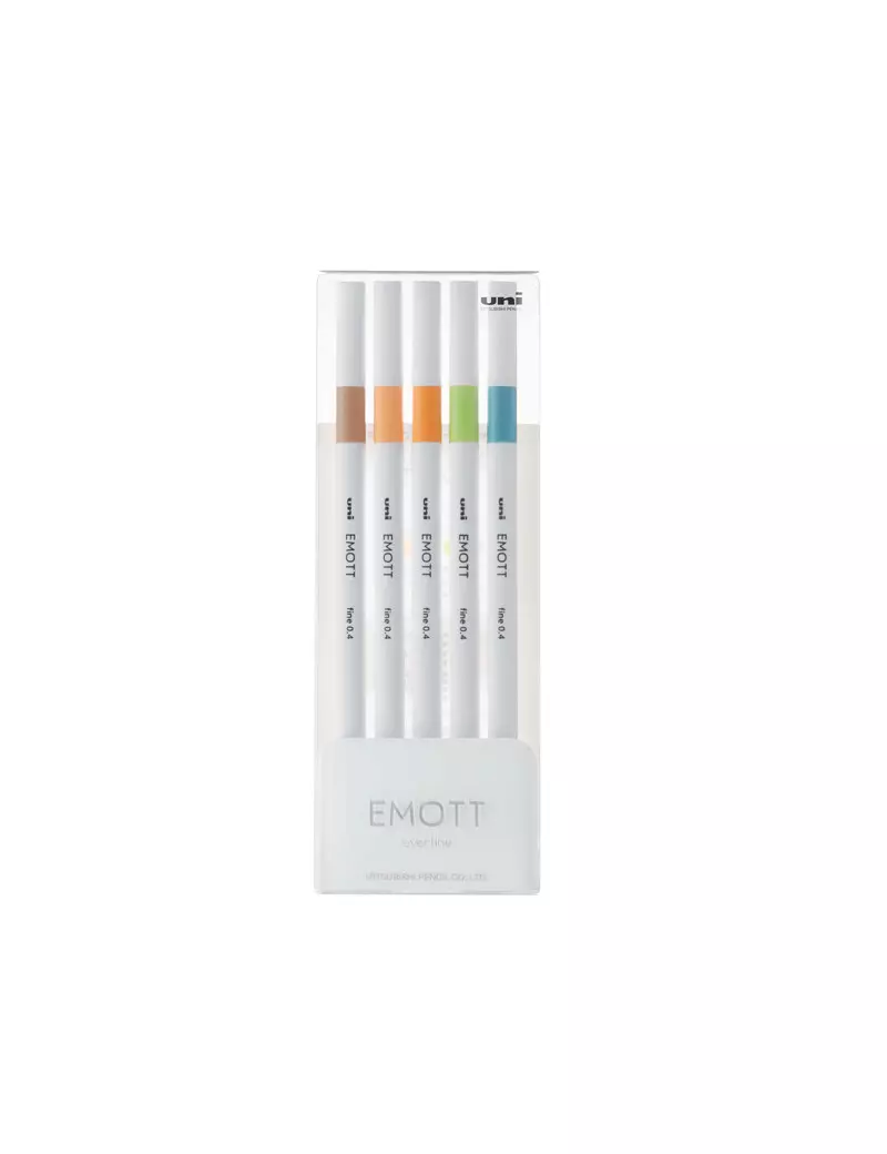 Fineliner Emott Uni-Ball - 0,4 mm - M-PEM-SY-5C6 (Assortiti Nature Conf. 5)